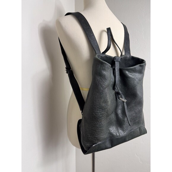Maxon Collection Black Pebbled Leather Backpack Purse Handmade in Italy main image 13